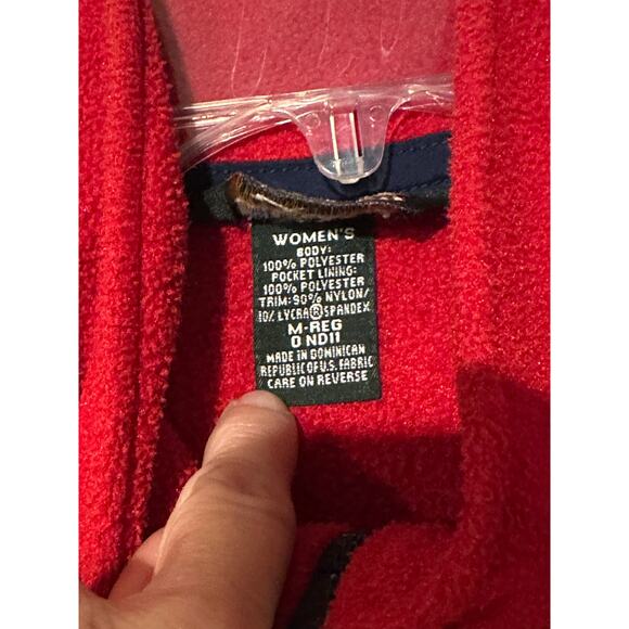 L. L. Bean  Fleece sleeveless Vest Red Men Regular Medium 90’s Vintage Full Zip - Picture 2 of 8